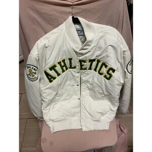 Vintage White Oakland Athletics Swingster Jacket Size Large